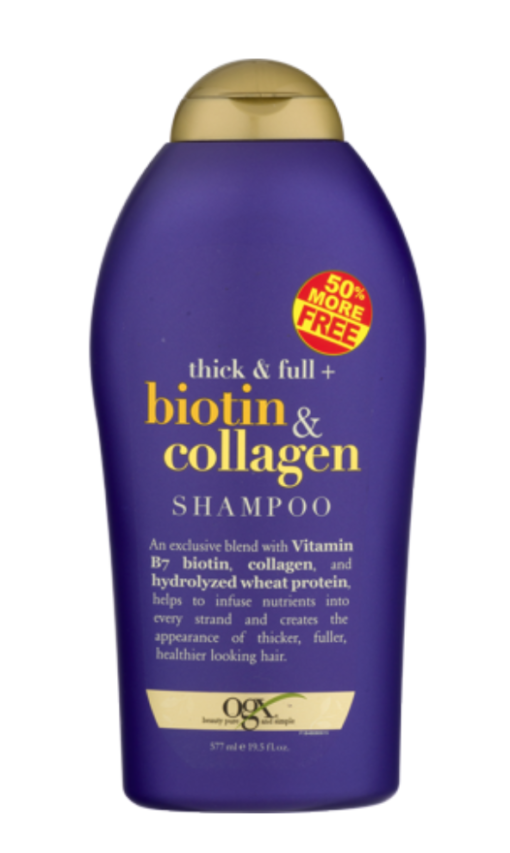 Dầu gội ngăn ngừa rụng tóc Thick & Full Biotin & Collagen Organix 577ml của Mỹ