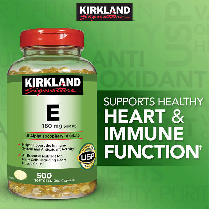 Vitamin E Thiên Nhiên 400 IU Kirkland 500 Viên Của Mỹ – Mua Hàng Ngoại